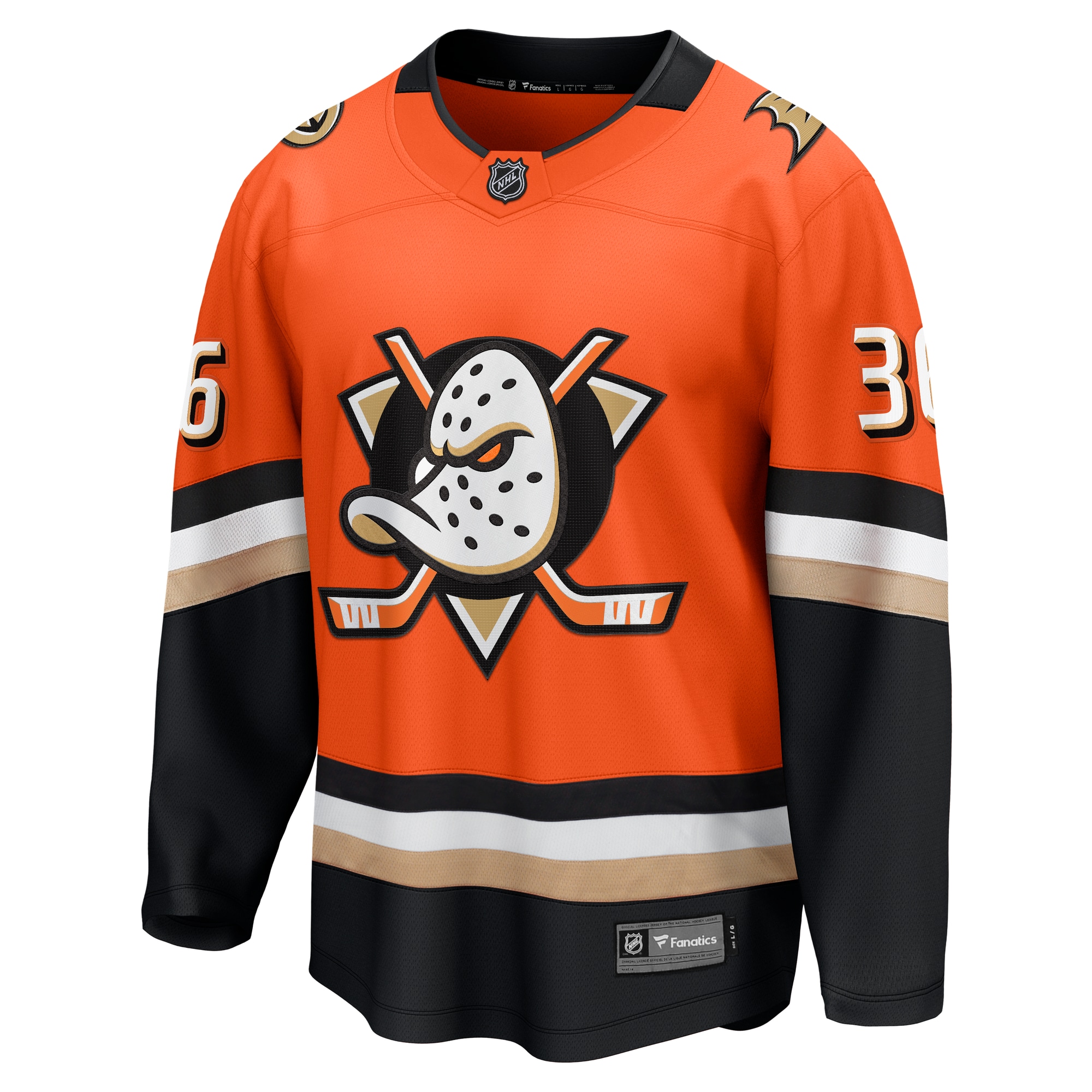 anaheim ducks fanatics branded home breakaway jersey – orange – john gibson – mens – Vancouver Canucks Jerseys and Headwear Collection