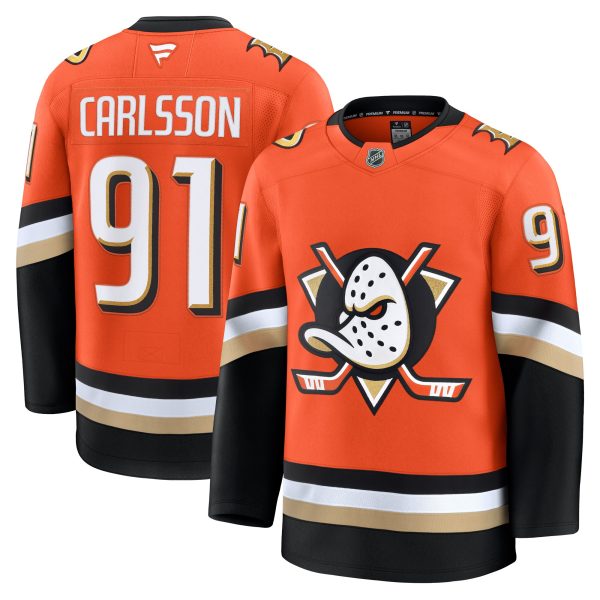 anaheim ducks fanatics branded home premium jersey – orange – leo carlsson – mens – Vancouver Canucks Jerseys and Headwear Collection