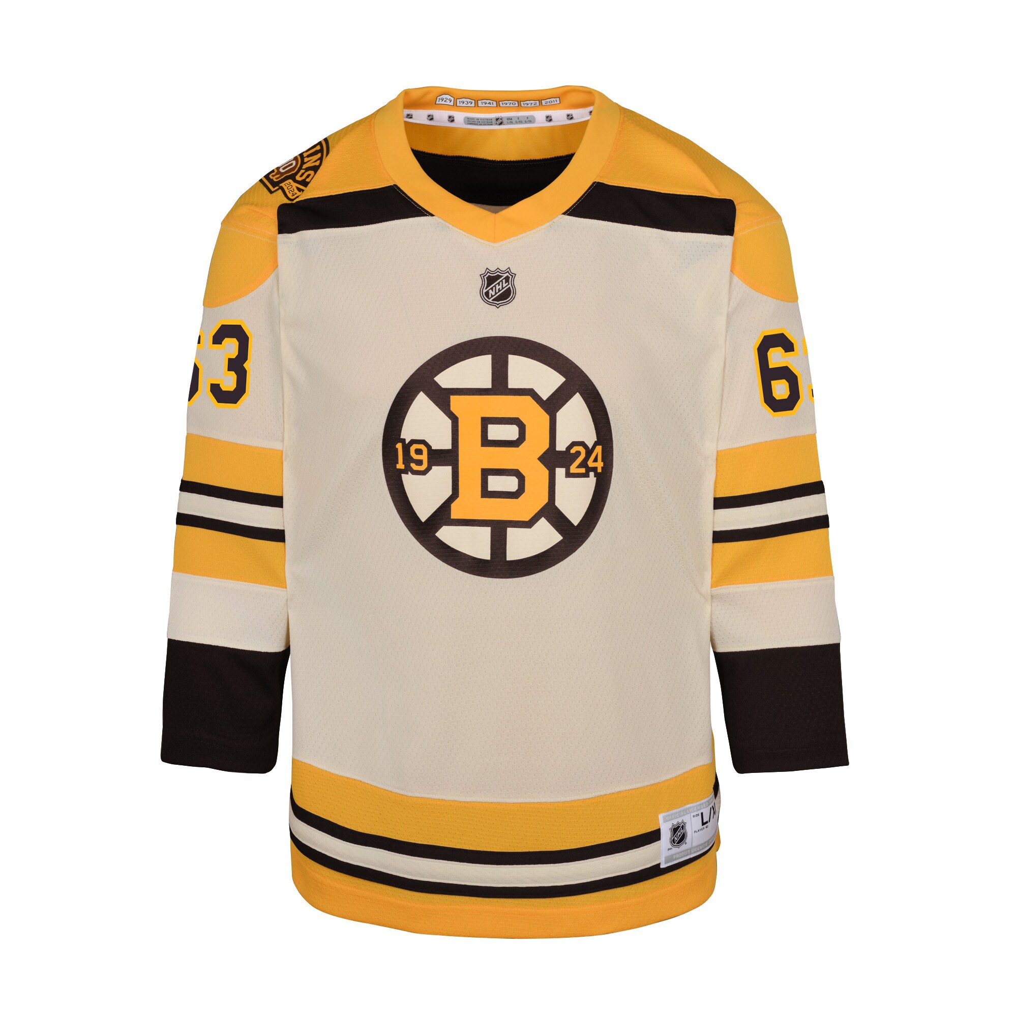 boston bruins 100th anniversary replica alternate breakaway jersey – cream – brad marchand – youth – Vancouver Canucks Jerseys and Headwear Collection