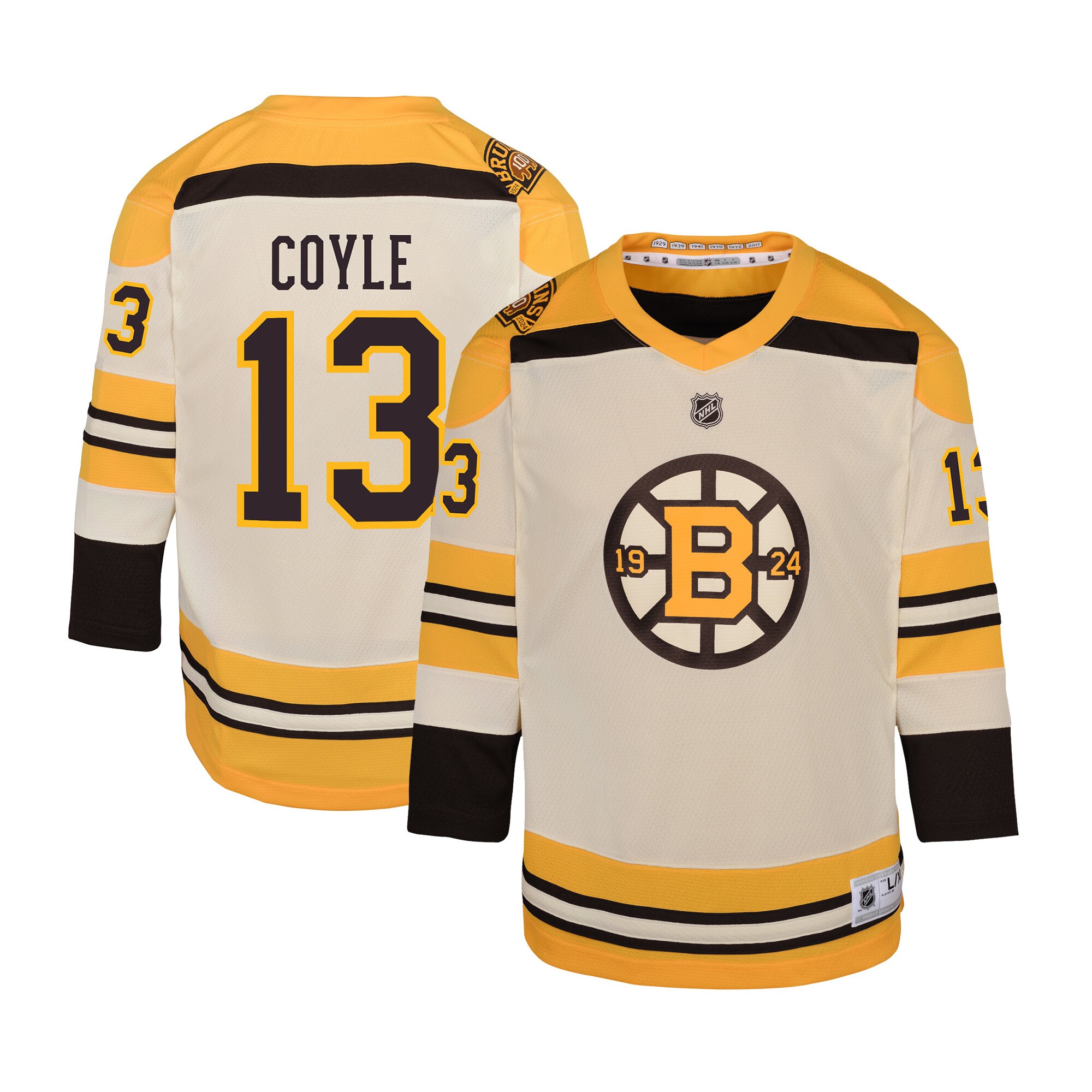 boston bruins 100th anniversary replica alternate breakaway jersey – cream – charlie coyle – youth – Vancouver Canucks Jerseys and Headwear Collection