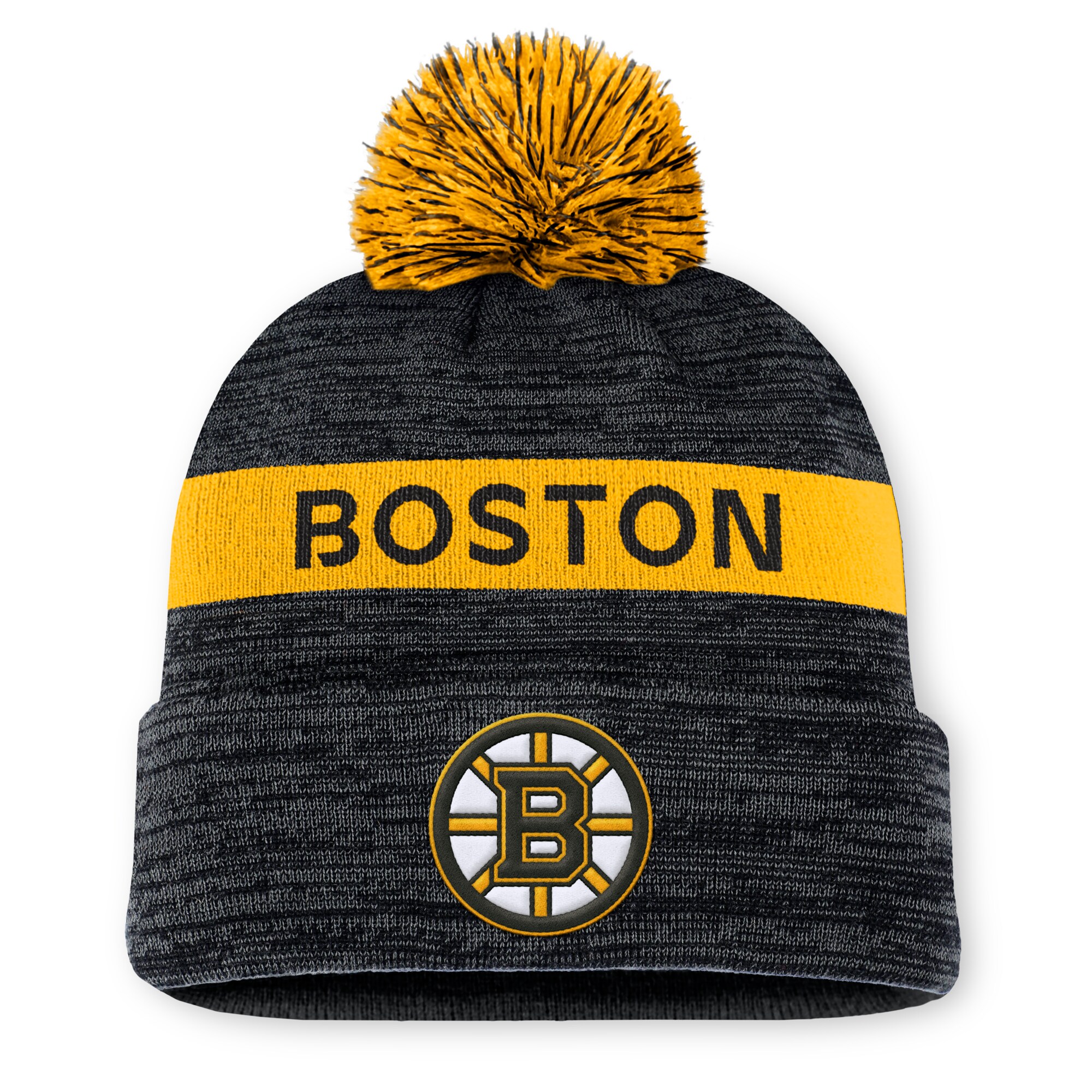 boston bruins authentic pro rink beanie cuff with pom – Vancouver Canucks Jerseys and Headwear Collection