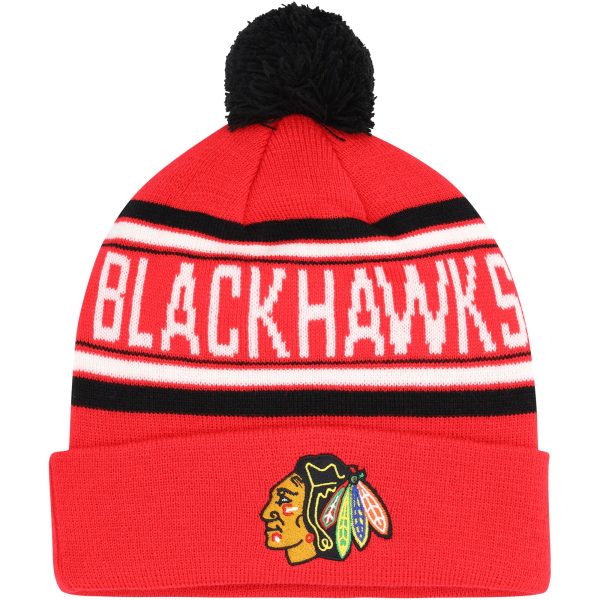 chicago blackhawks wordmark pom knit hat – youth – Vancouver Canucks Jerseys and Headwear Collection