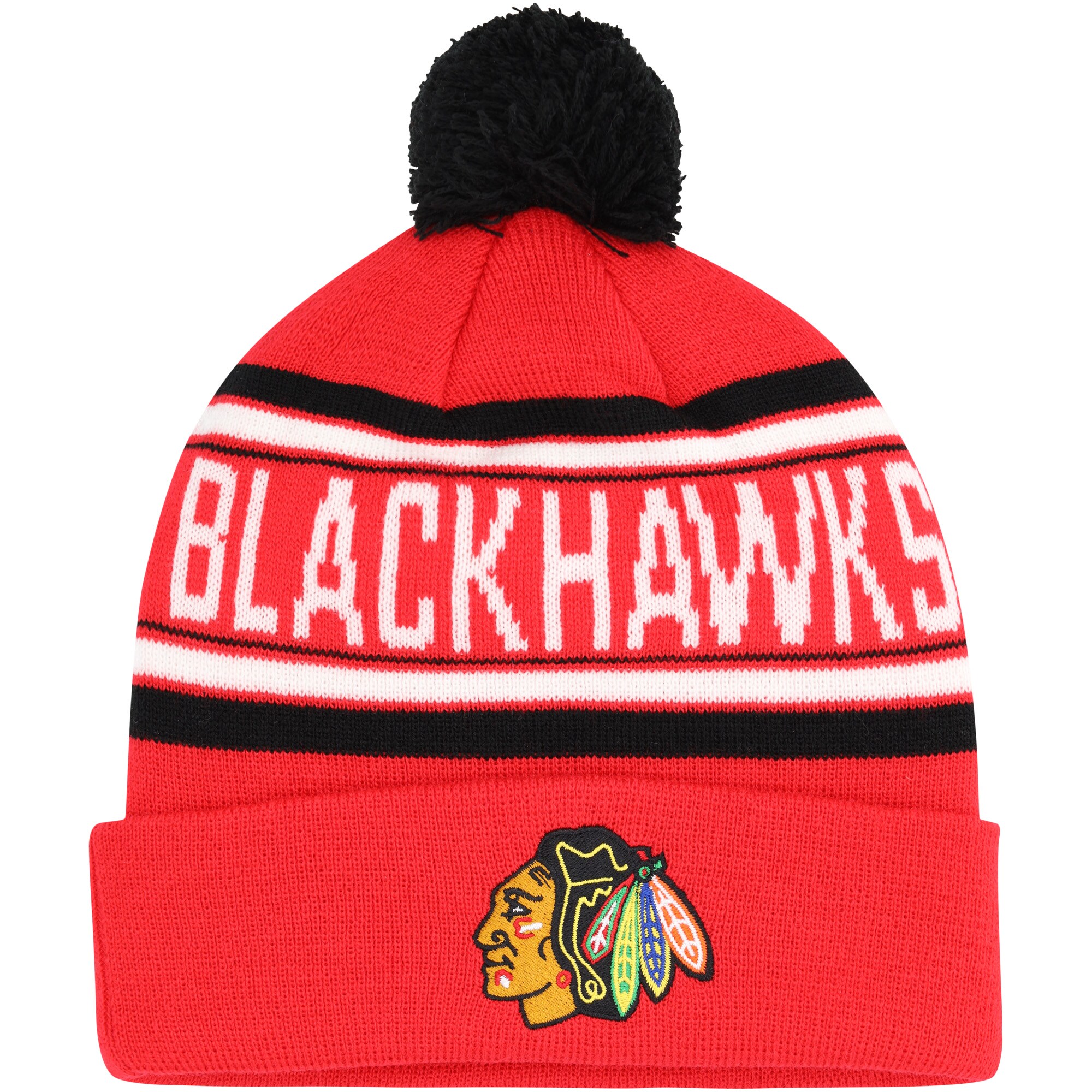 chicago blackhawks wordmark pom knit hat – youth – Vancouver Canucks Jerseys and Headwear Collection