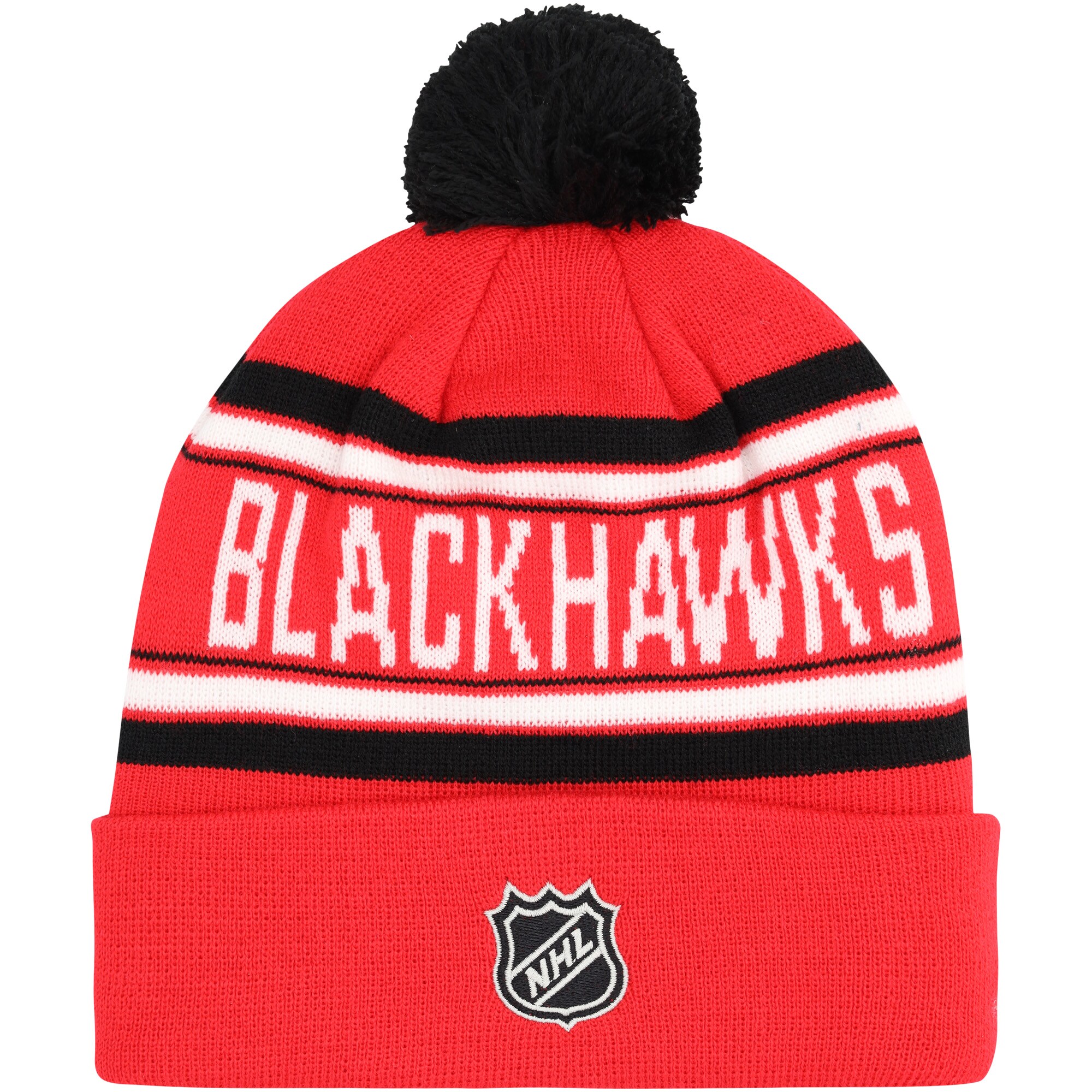 chicago blackhawks wordmark pom knit hat – youth – Vancouver Canucks Jerseys and Headwear Collection