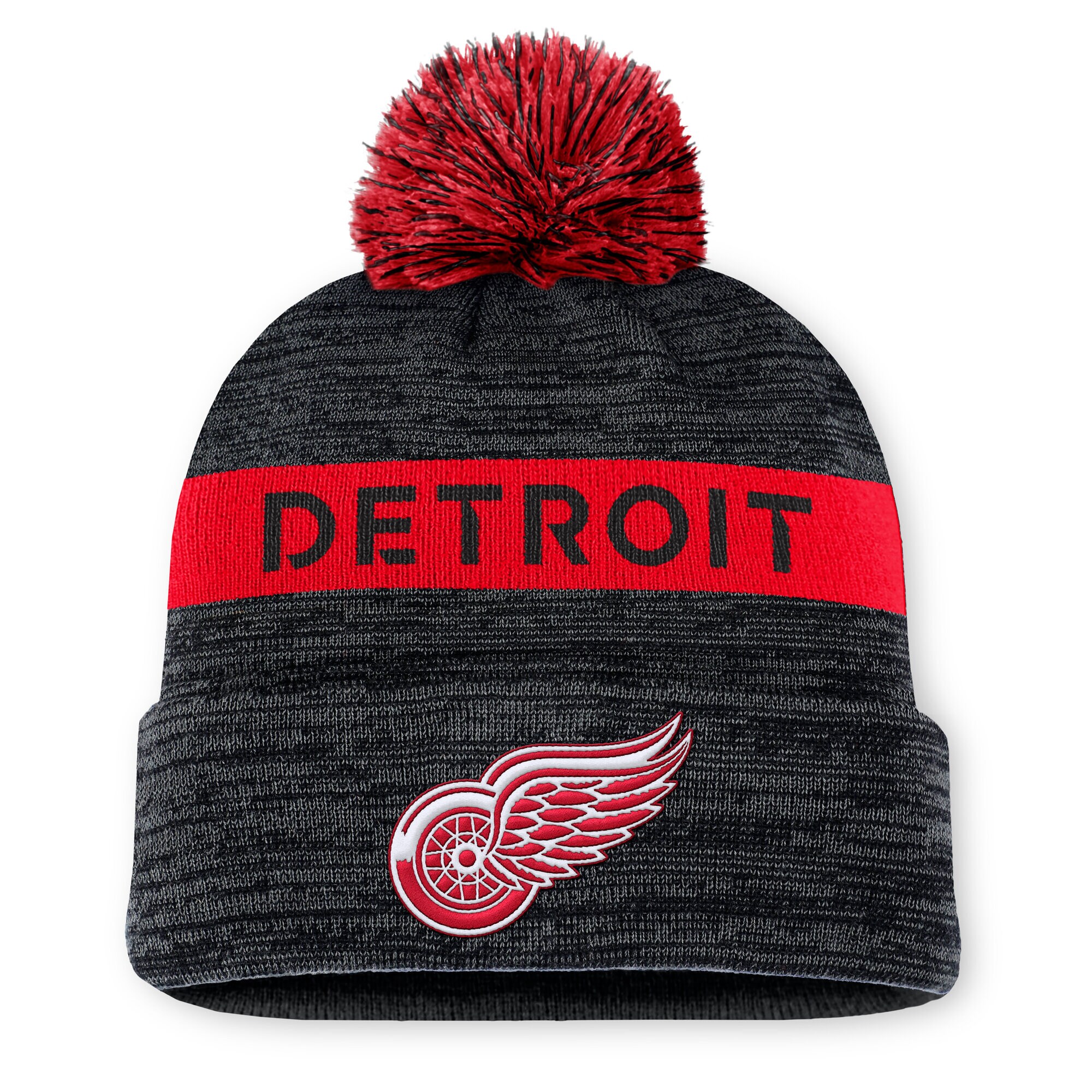detroit red wings authentic pro rink beanie cuff with pom – Vancouver Canucks Jerseys and Headwear Collection