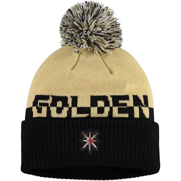 men8217s adidas goldblack vegas golden knights cold.rdy cuffed knit hat with pom – Vancouver Canucks Jerseys and Headwear Collection