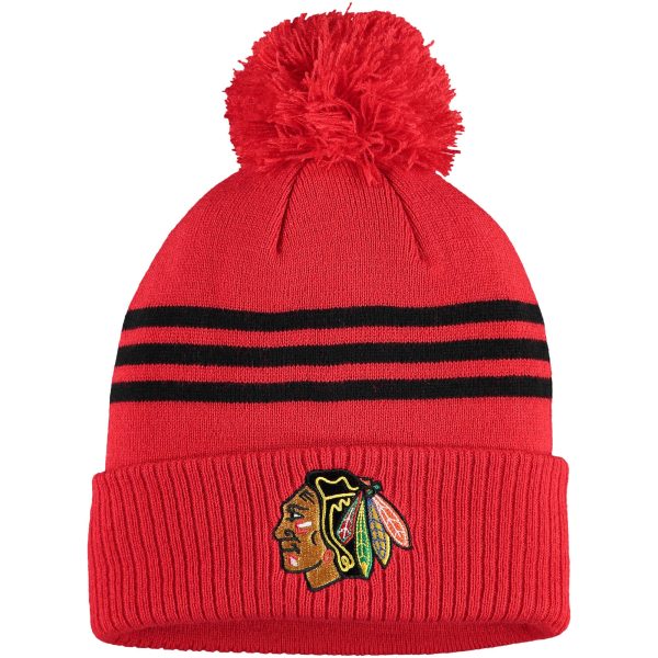 men8217s adidas navy chicago blackhawks locker room three stripe cuffed knit hat with pom – Vancouver Canucks Jerseys and Headwear Collection