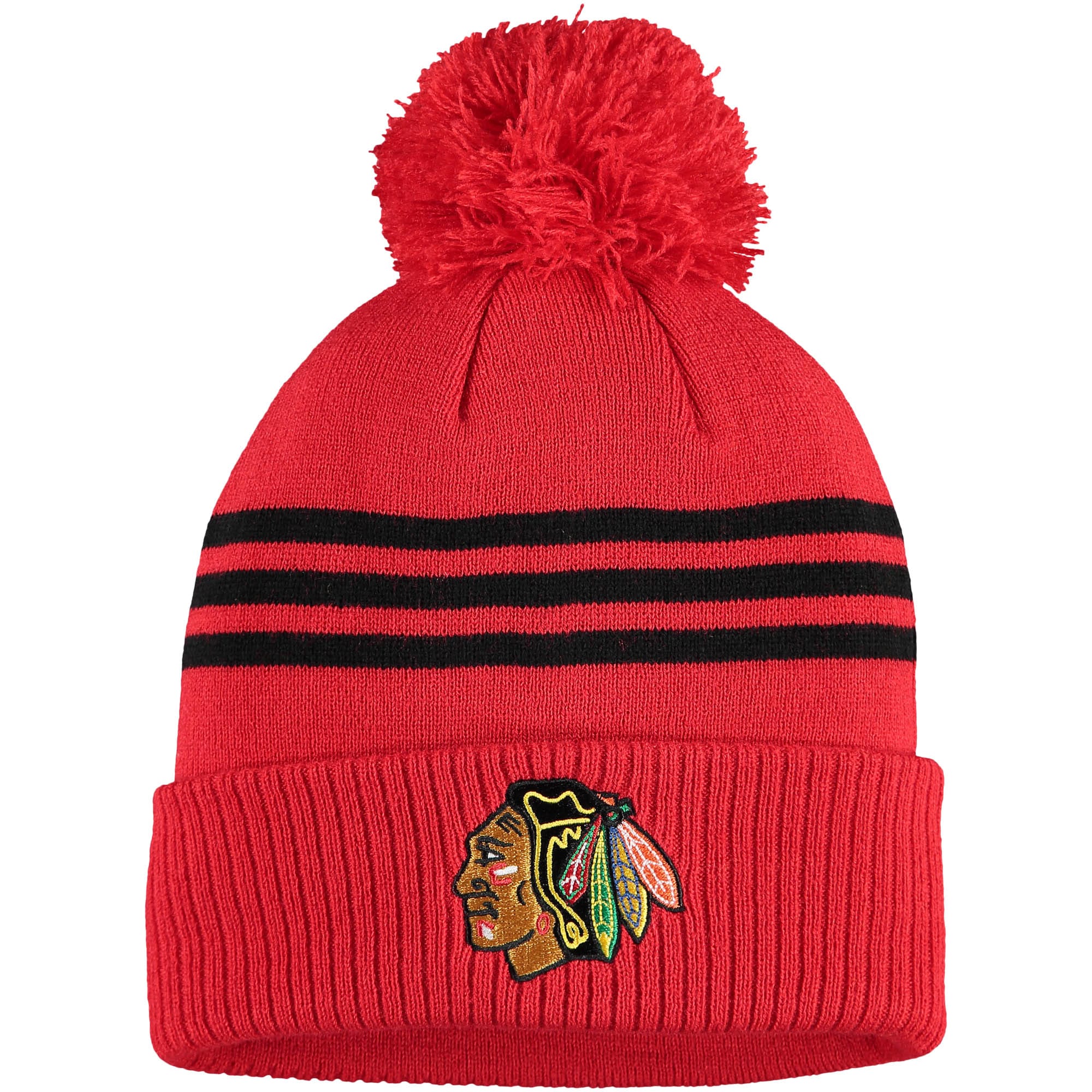 men8217s adidas navy chicago blackhawks locker room three stripe cuffed knit hat with pom – Vancouver Canucks Jerseys and Headwear Collection