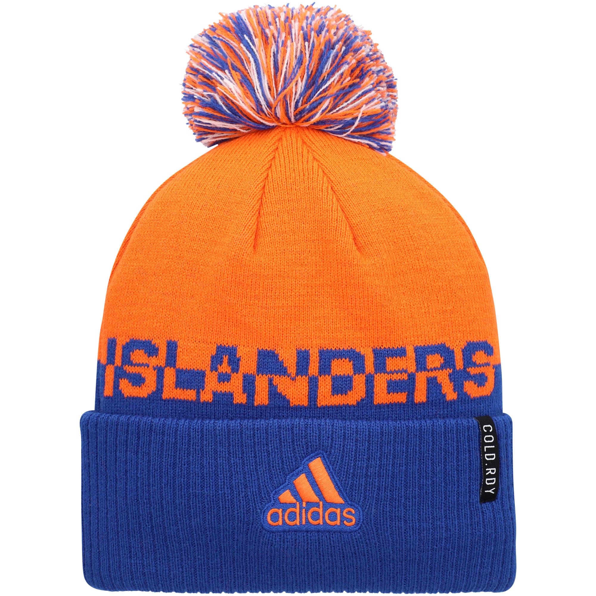 men8217s adidas orangeroyal new york islanders cold.rdy cuffed knit hat with pom – Vancouver Canucks Jerseys and Headwear Collection