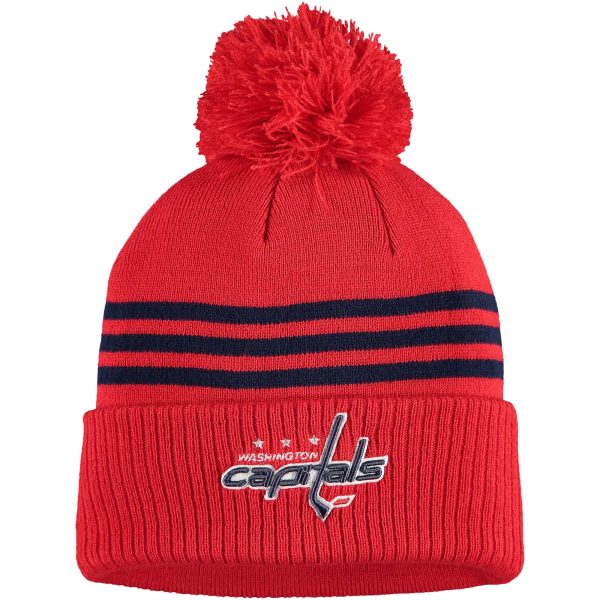 men8217s adidas red washington capitals locker room three stripe cuffed knit hat with pom – Vancouver Canucks Jerseys and Headwear Collection