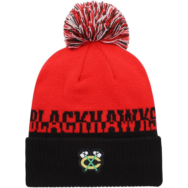 men8217s adidas redblack chicago blackhawks cold.rdy cuffed knit hat with pom – Vancouver Canucks Jerseys and Headwear Collection