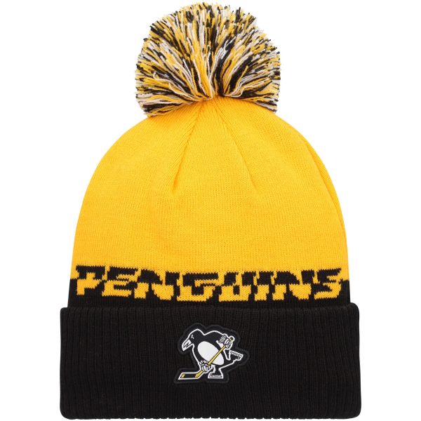 men8217s adidas yellowblack pittsburgh penguins cold.rdy cuffed knit hat with pom – Vancouver Canucks Jerseys and Headwear Collection