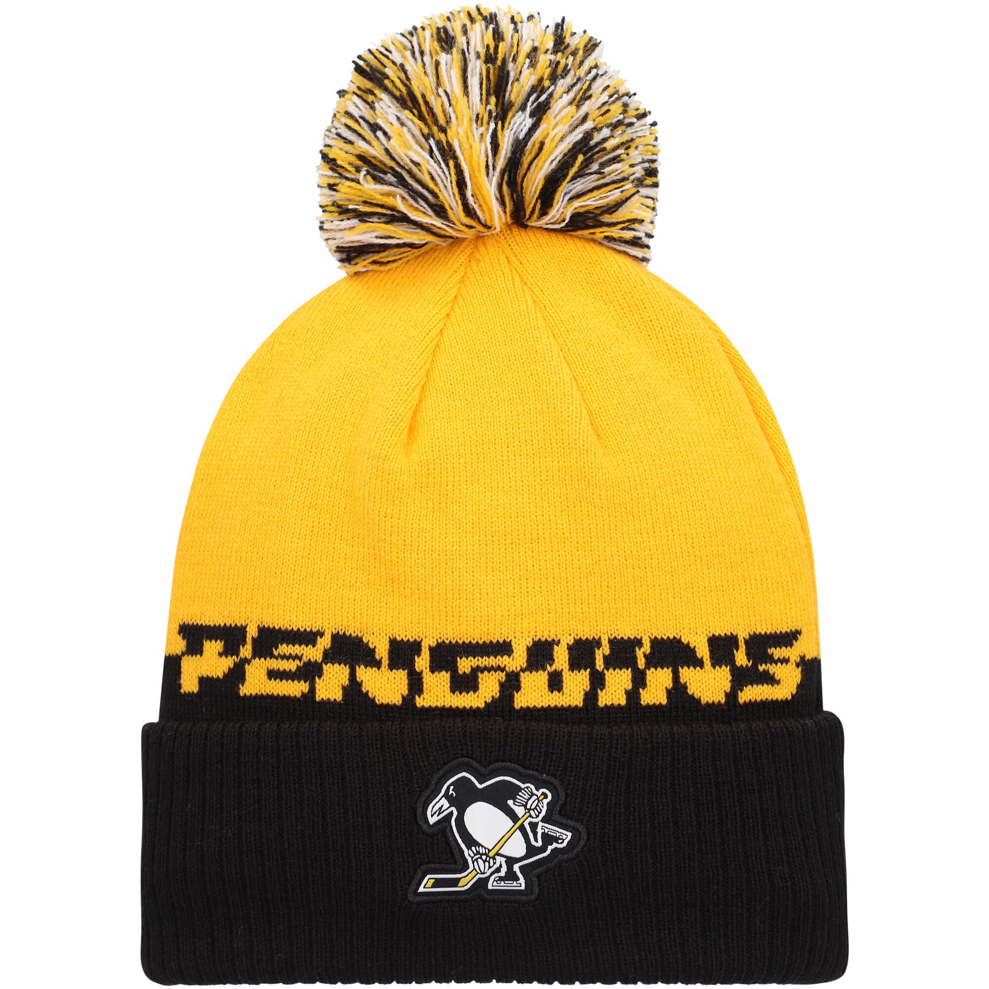 men8217s adidas yellowblack pittsburgh penguins cold.rdy cuffed knit hat with pom – Vancouver Canucks Jerseys and Headwear Collection