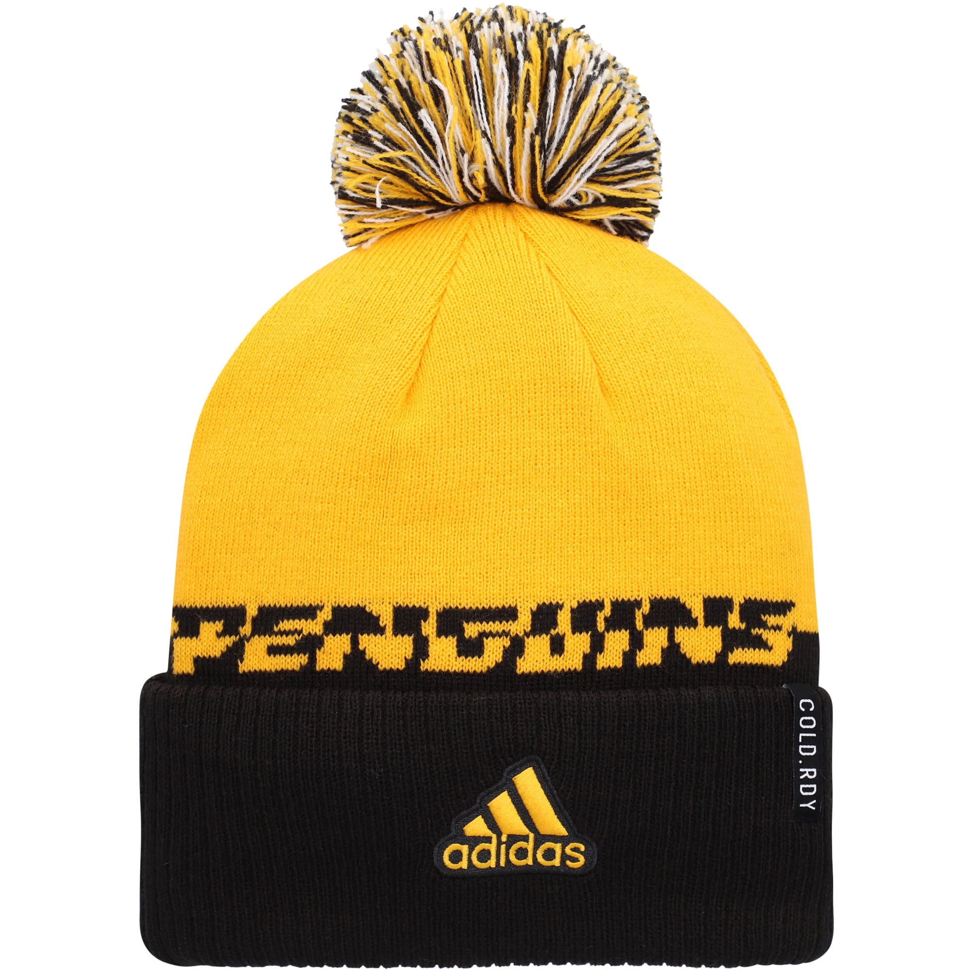 men8217s adidas yellowblack pittsburgh penguins cold.rdy cuffed knit hat with pom – Vancouver Canucks Jerseys and Headwear Collection