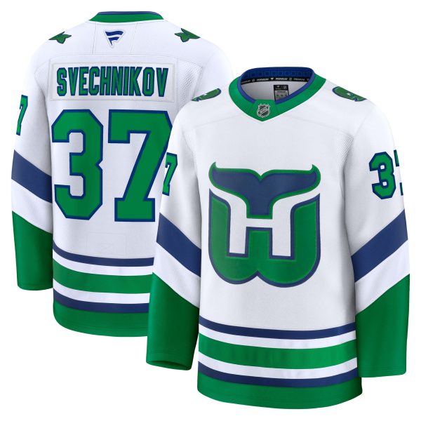 men8217s fanatics andrei svechnikov white carolina hurricanes throwback premium jersey – Vancouver Canucks Jerseys and Headwear Collection
