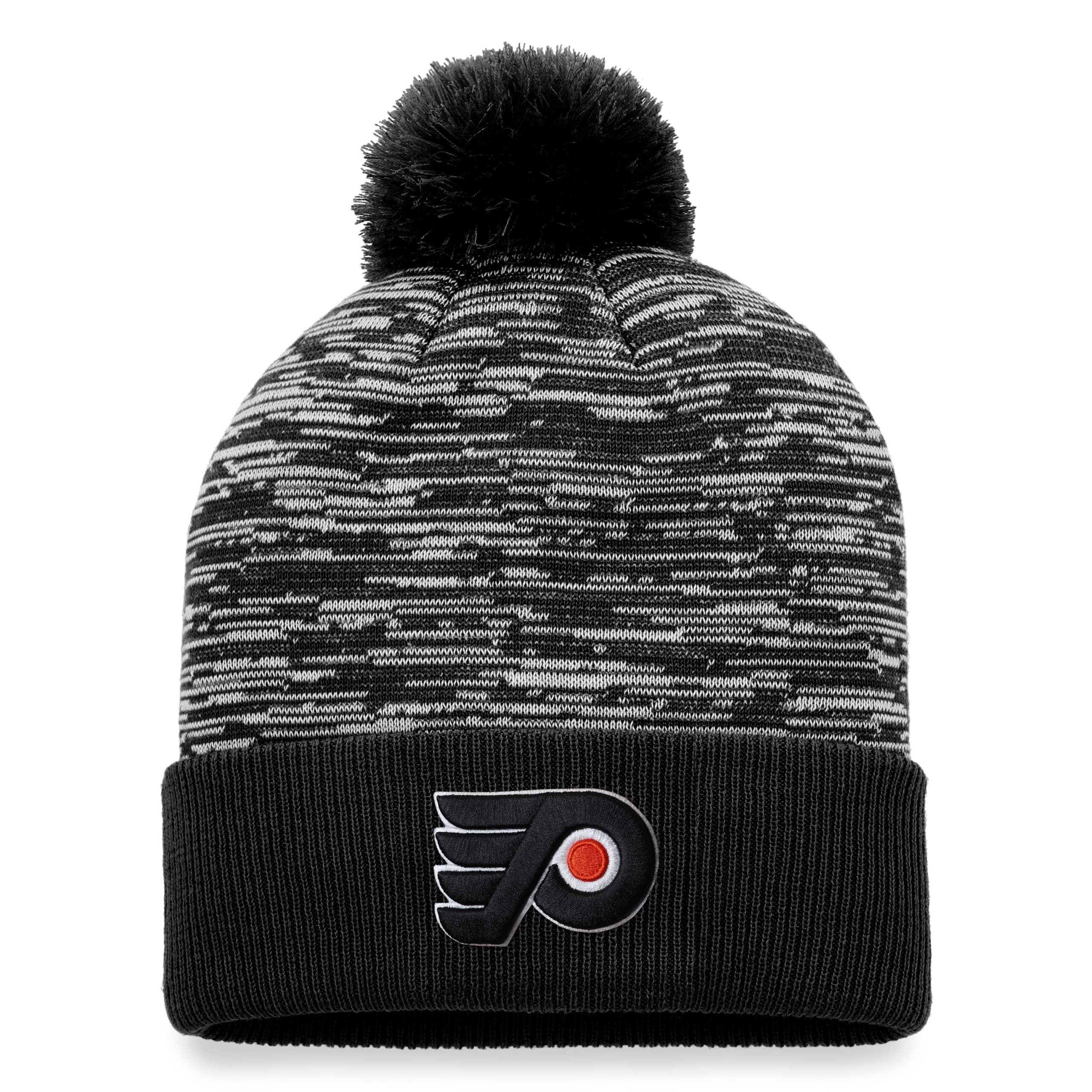 men8217s fanatics black philadelphia flyers defender cuffed knit hat with pom – Vancouver Canucks Jerseys and Headwear Collection