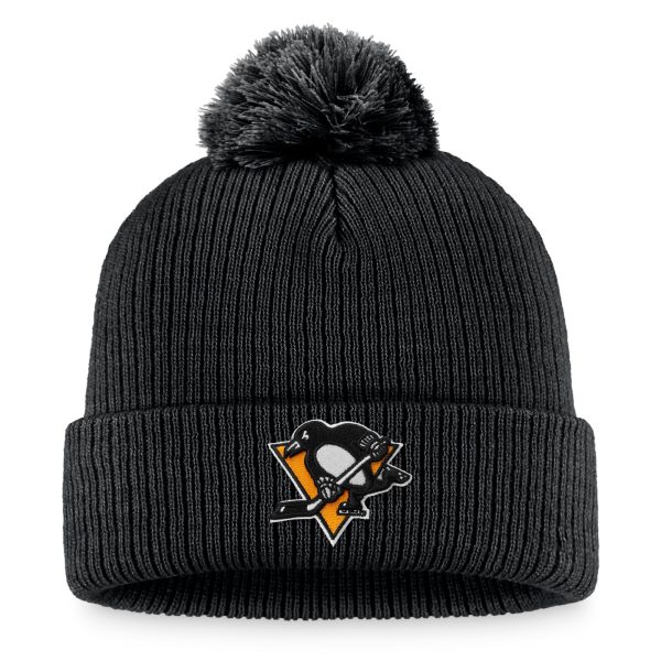 men8217s fanatics black pittsburgh penguins core primary logo cuffed knit hat with pom – Vancouver Canucks Jerseys and Headwear Collection
