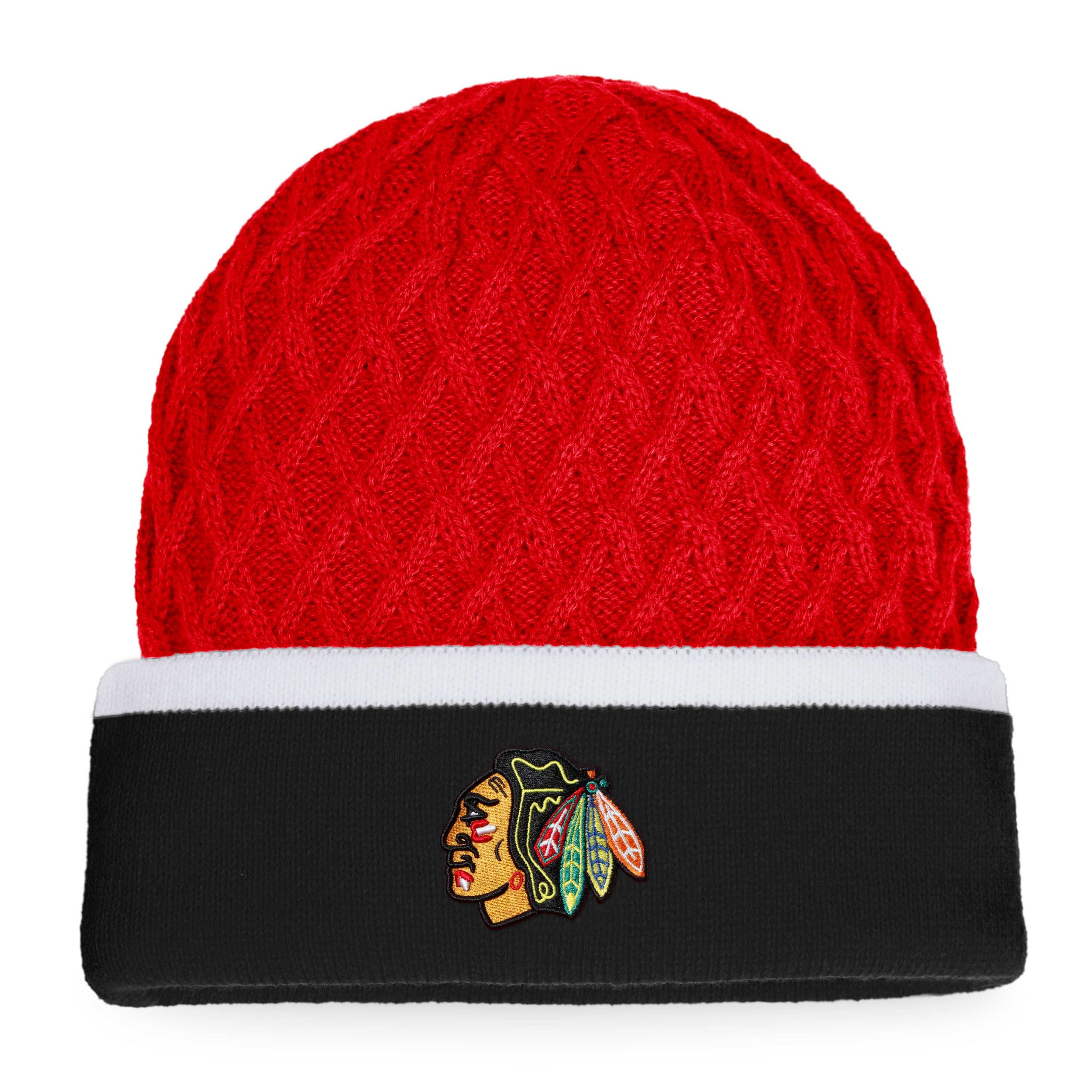 men8217s fanatics blackred chicago blackhawks iconic striped cuffed knit hat – Vancouver Canucks Jerseys and Headwear Collection