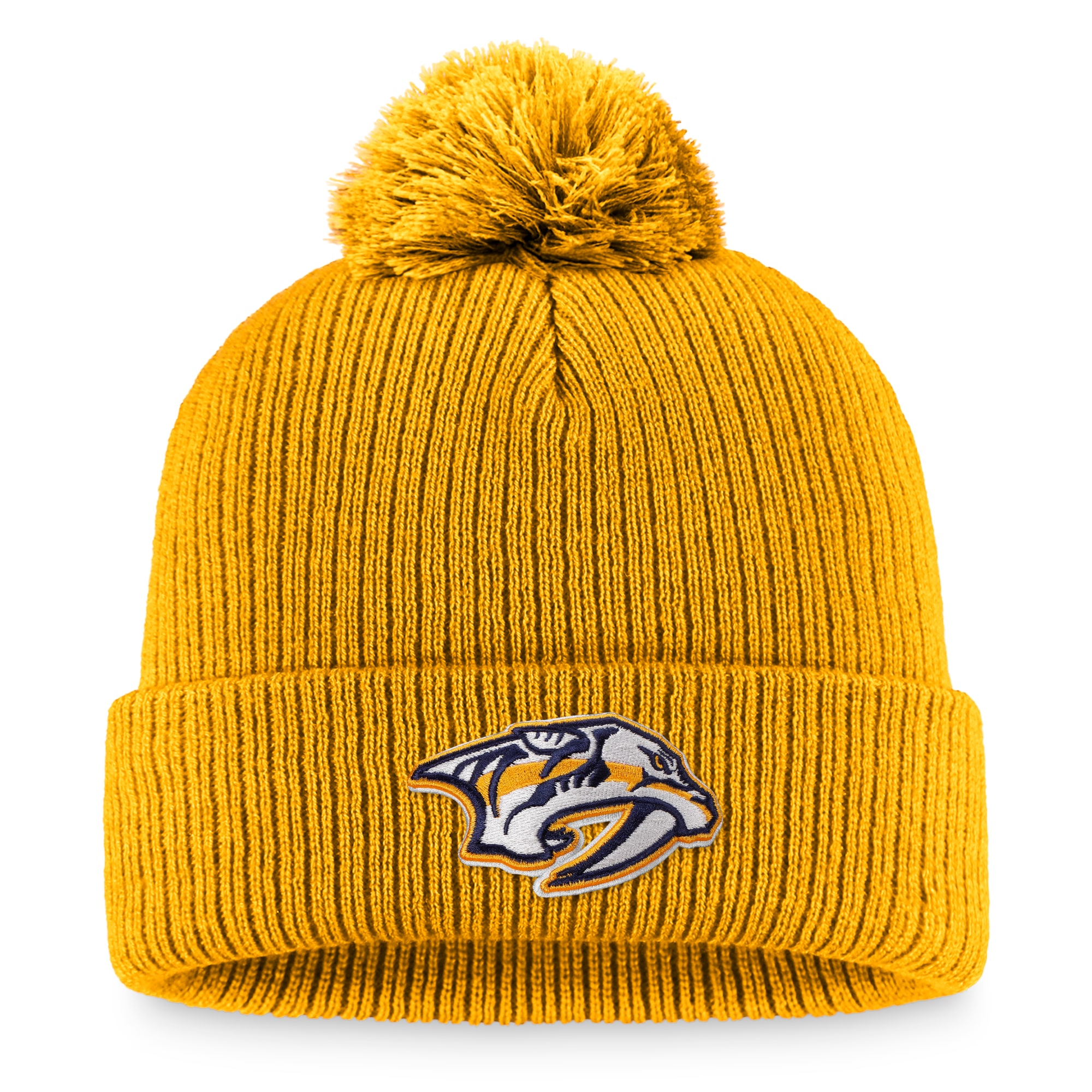 men8217s fanatics gold nashville predators core primary logo cuffed knit hat with pom – Vancouver Canucks Jerseys and Headwear Collection