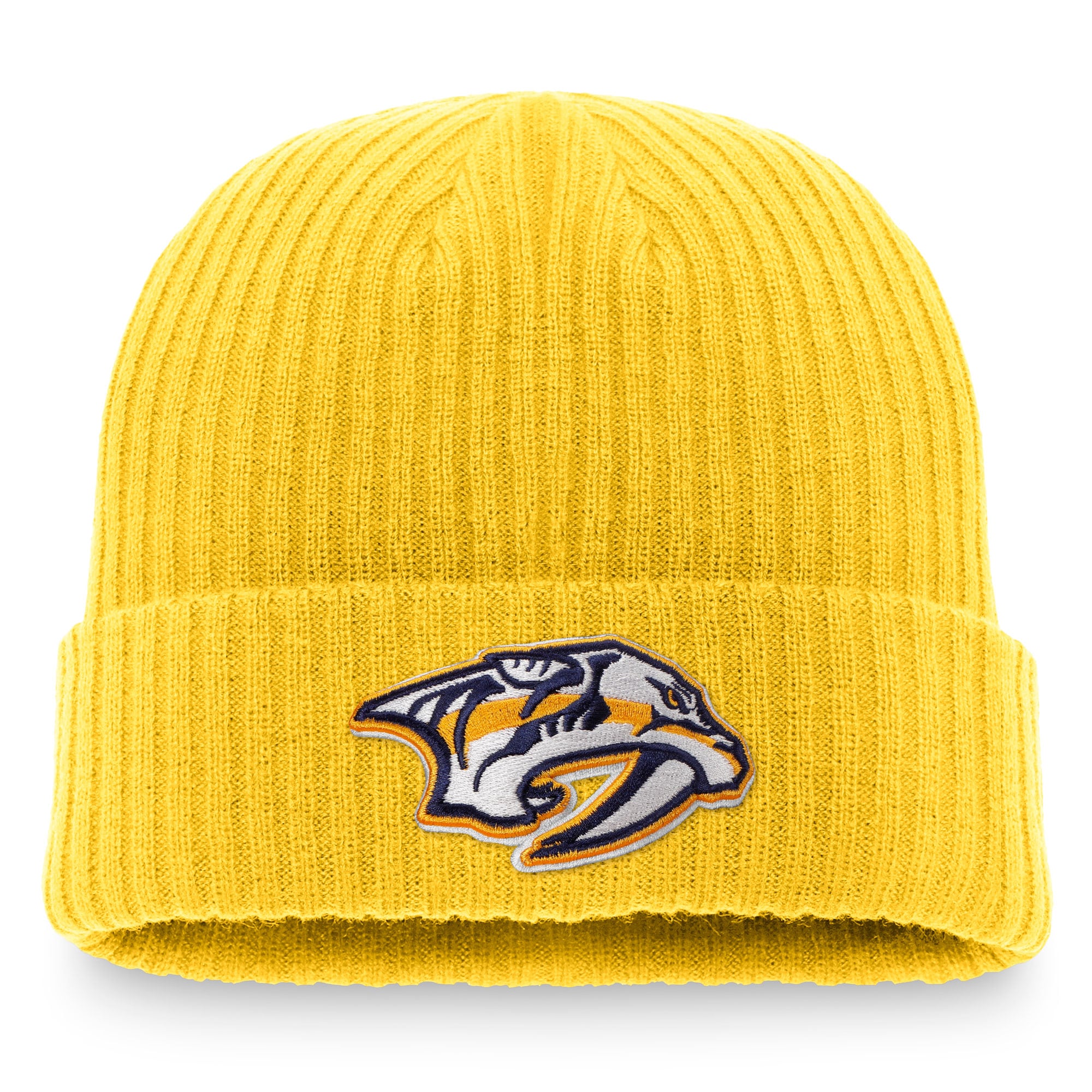 men8217s fanatics gold nashville predators core primary logo cuffed knit hat – Vancouver Canucks Jerseys and Headwear Collection