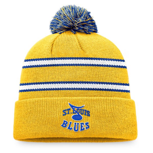 men8217s fanatics gold st. louis blues cuffed knit hat with pom – Vancouver Canucks Jerseys and Headwear Collection