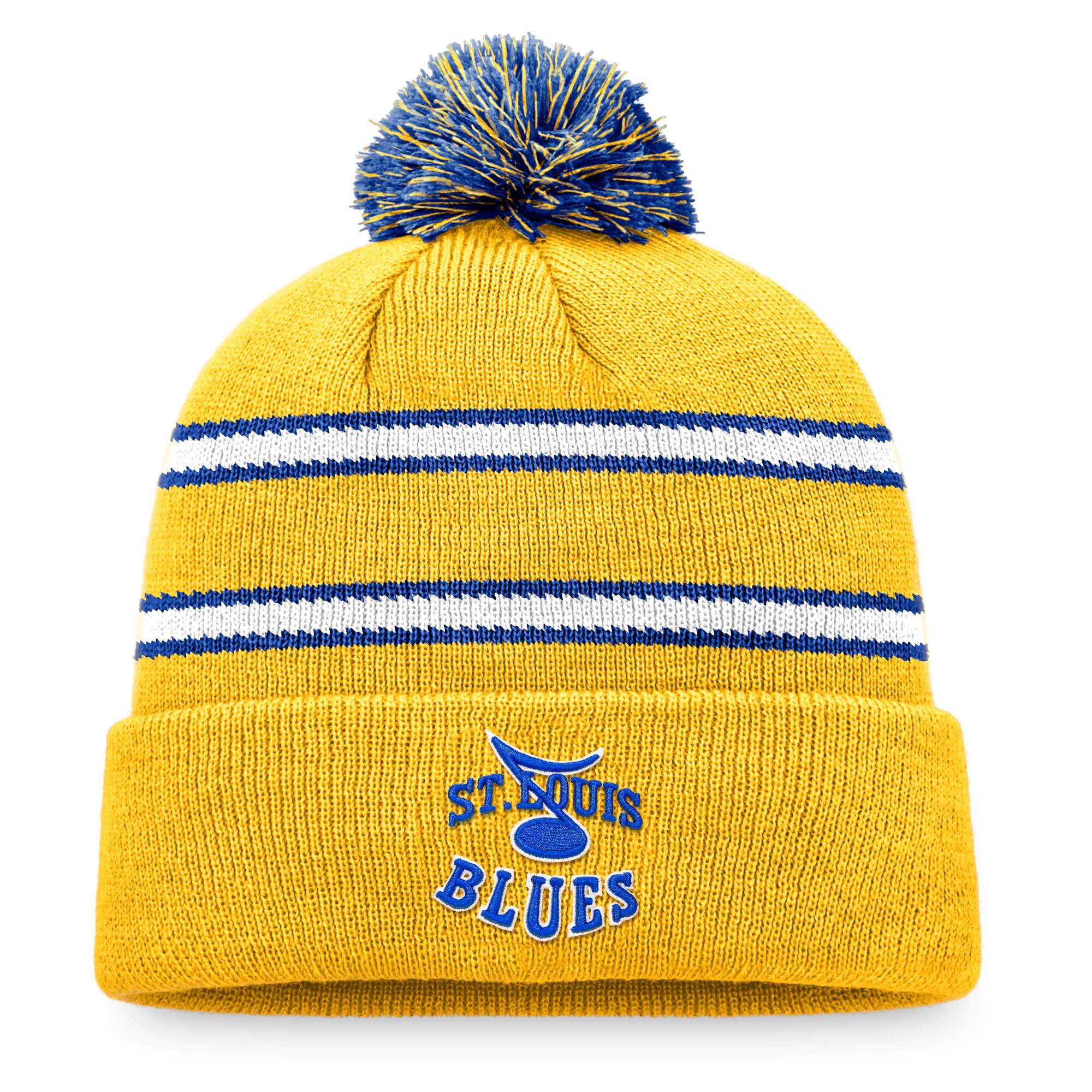 men8217s fanatics gold st. louis blues cuffed knit hat with pom – Vancouver Canucks Jerseys and Headwear Collection