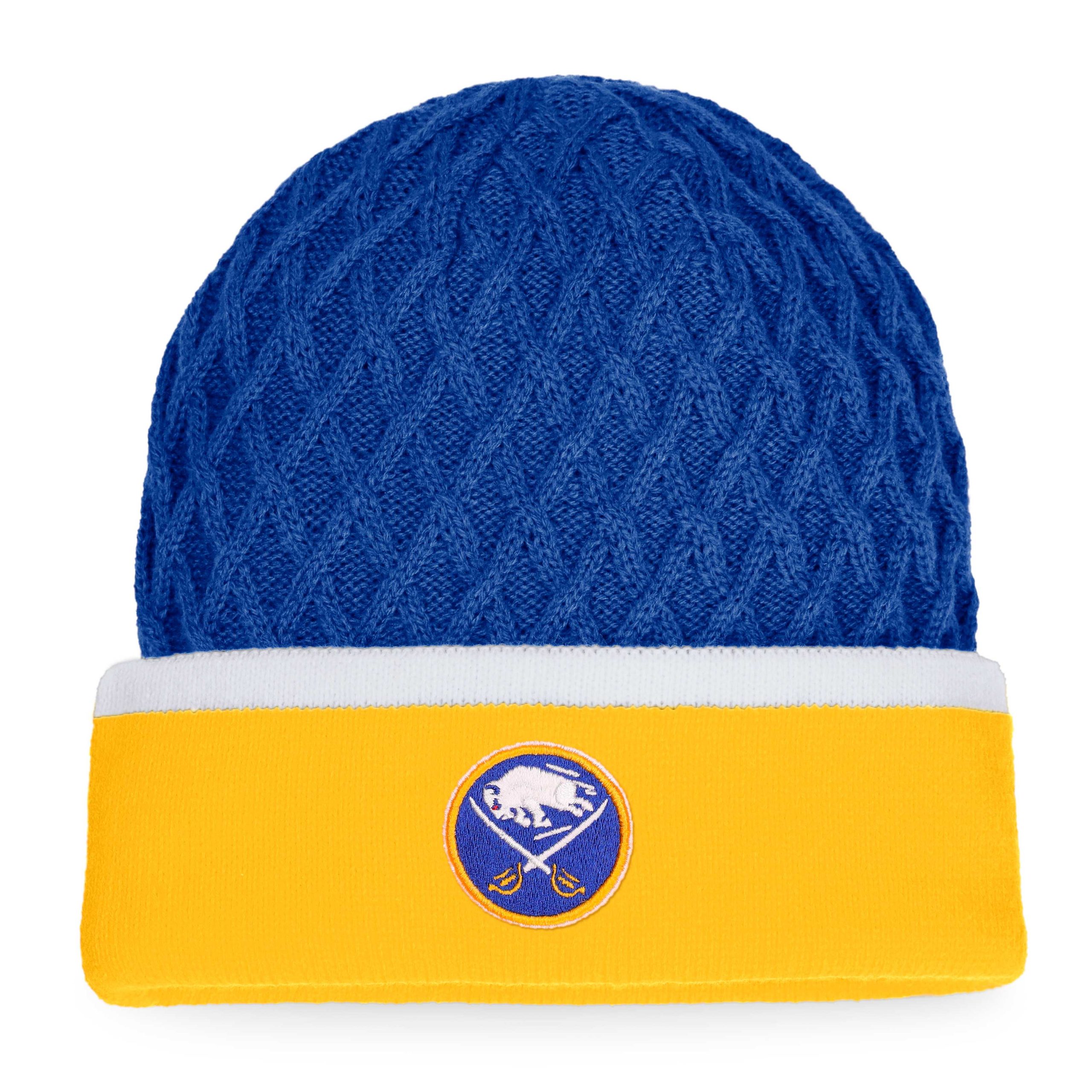 men8217s fanatics goldroyal buffalo sabres iconic striped cuffed knit hat – Vancouver Canucks Jerseys and Headwear Collection