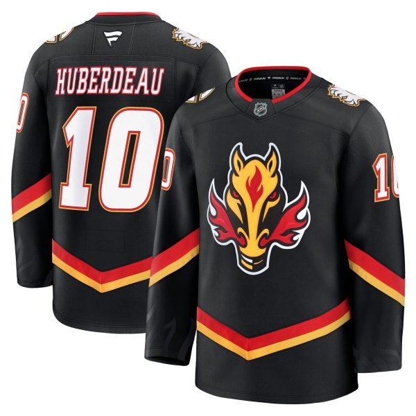 men8217s fanatics jonathan huberdeau black calgary flames alternate premium jersey – Vancouver Canucks Jerseys and Headwear Collection