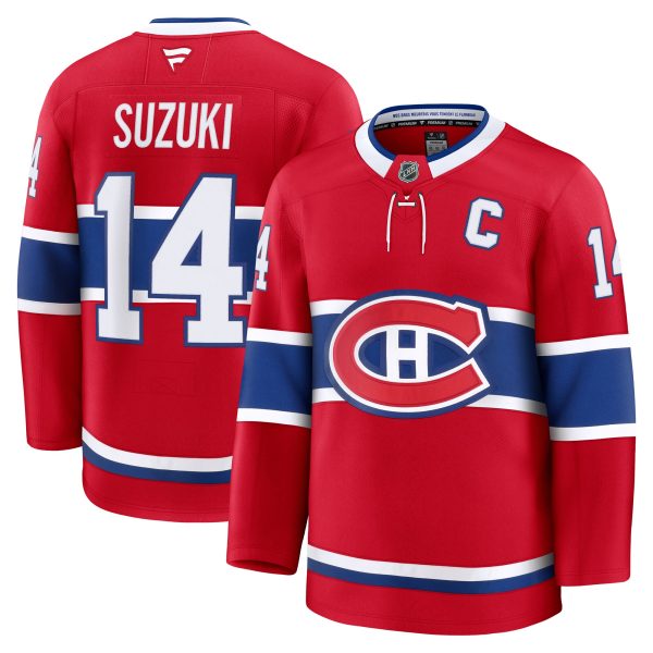 men8217s fanatics nick suzuki red montreal canadiens home premium jersey – Vancouver Canucks Jerseys and Headwear Collection
