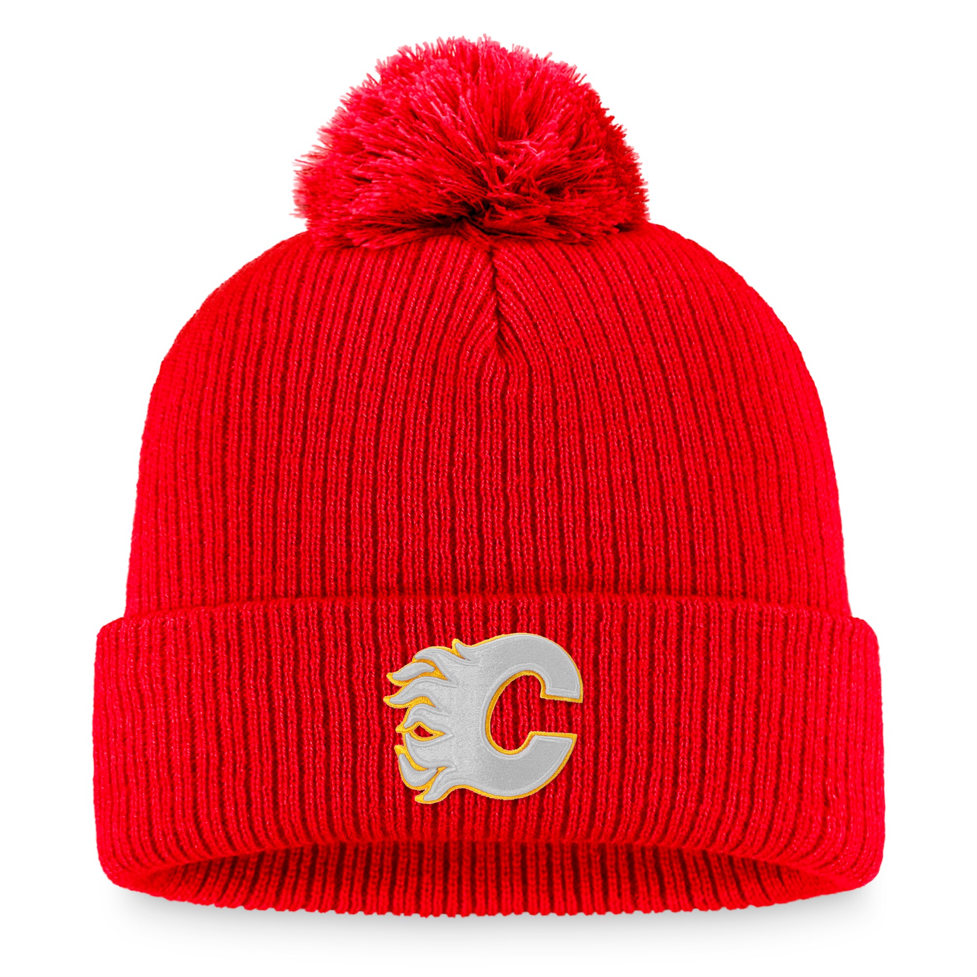 men8217s fanatics red calgary flames core primary logo cuffed knit hat with pom – Vancouver Canucks Jerseys and Headwear Collection