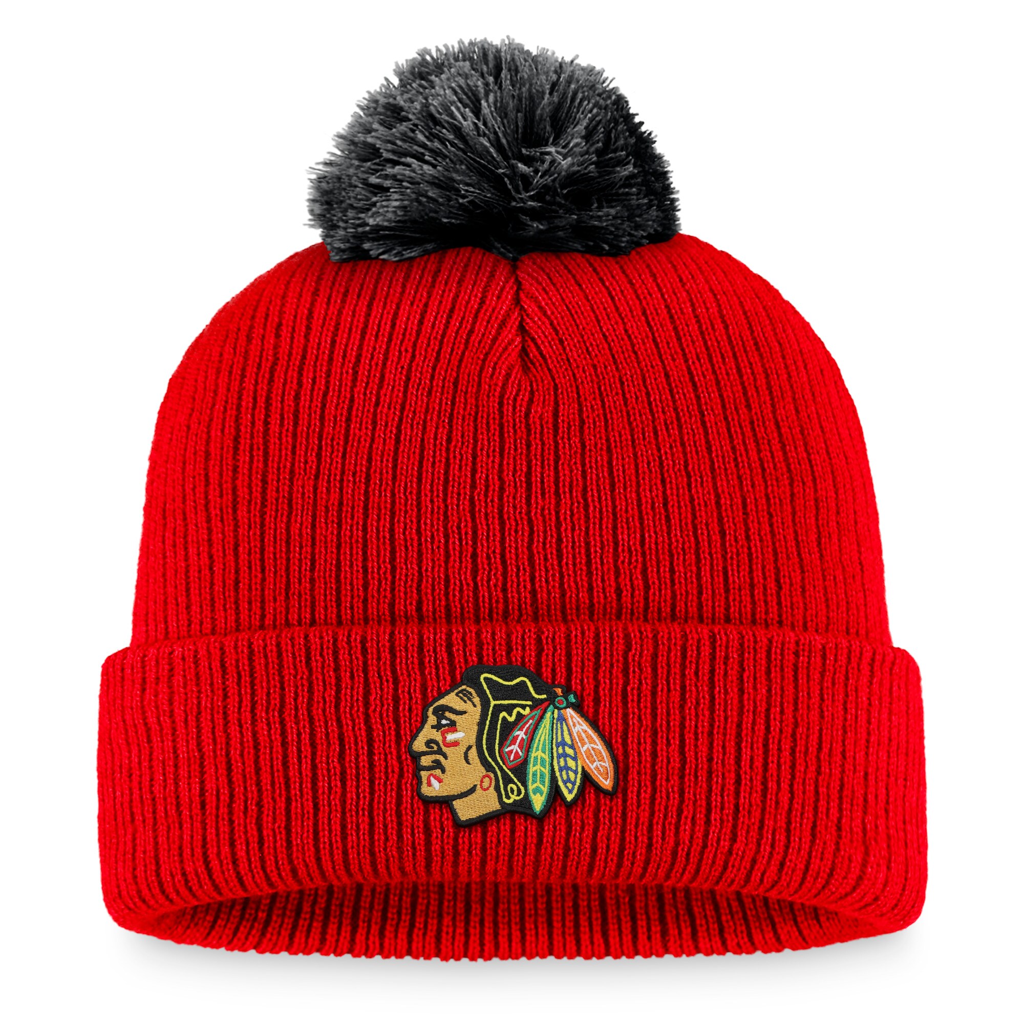 men8217s fanatics red chicago blackhawks team cuffed knit hat with pom – Vancouver Canucks Jerseys and Headwear Collection