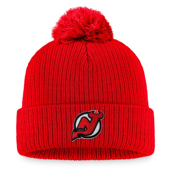 men8217s fanatics red new jersey devils core primary logo cuffed knit hat with pom – Vancouver Canucks Jerseys and Headwear Collection