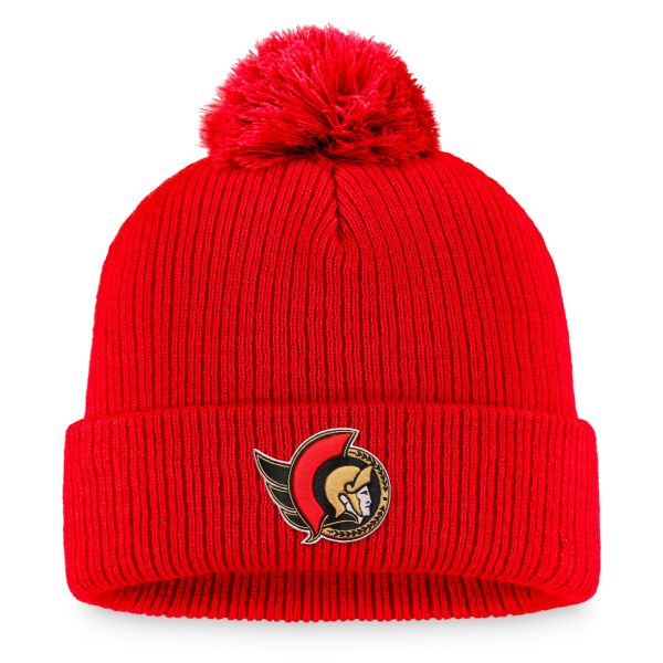 men8217s fanatics red ottawa senators core primary logo cuffed knit hat with pom – Vancouver Canucks Jerseys and Headwear Collection