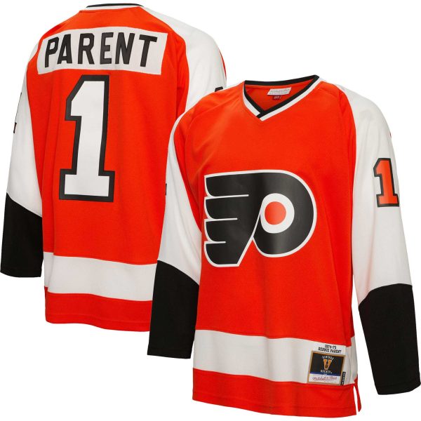 men8217s mitchell amp ness bernie parent orange philadelphia flyers 197475 blue line player jersey – Vancouver Canucks Jerseys and Headwear Collection