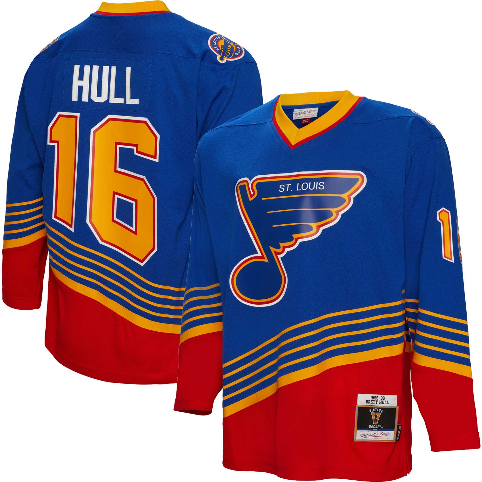 men8217s mitchell amp ness brett hull blue st. louis blues 199596 blue line player jersey – Vancouver Canucks Jerseys and Headwear Collection