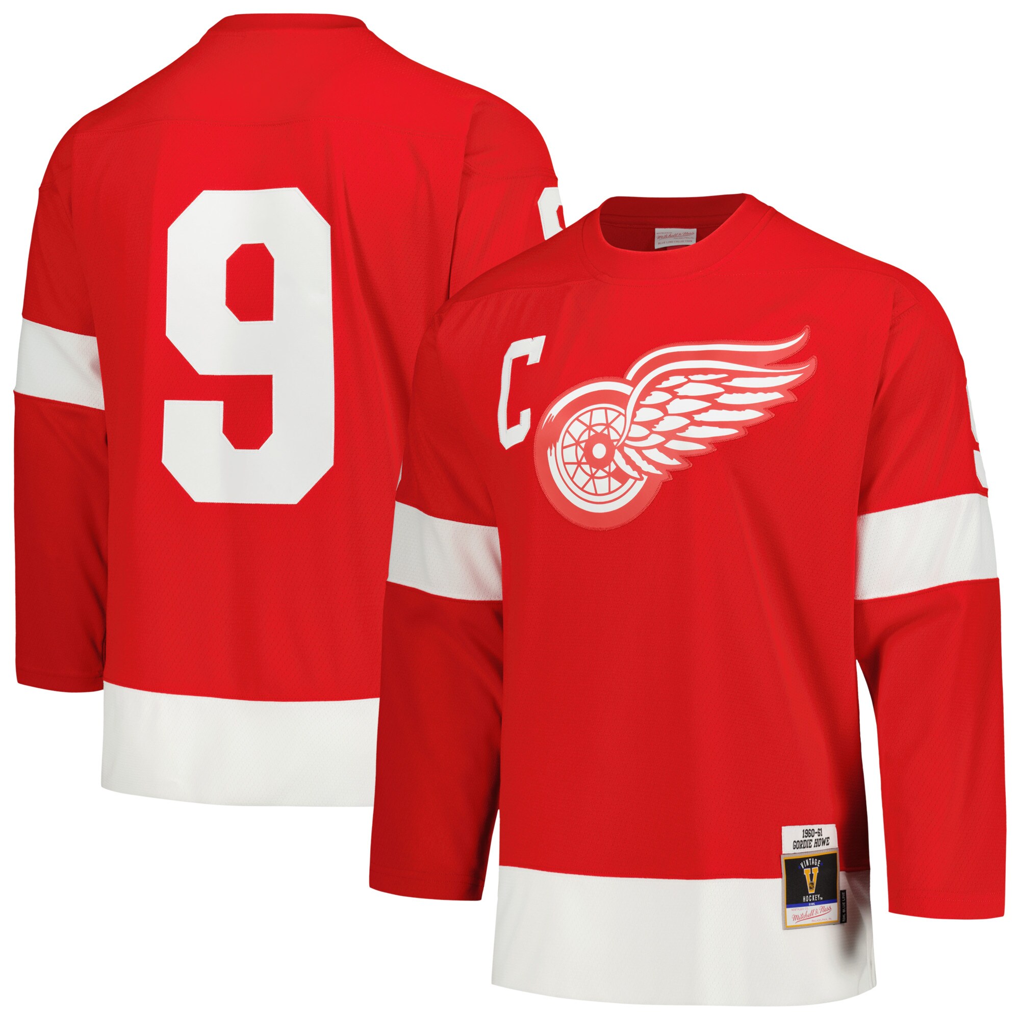 men8217s mitchell amp ness gordie howe red detroit red wings captain patch 196061 blue line player jersey – Vancouver Canucks Jerseys and Headwear Collection