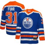 men8217s mitchell amp ness grant fuhr royal edmonton oilers 198687 blue line player jersey – Vancouver Canucks Jerseys and Headwear Collection
