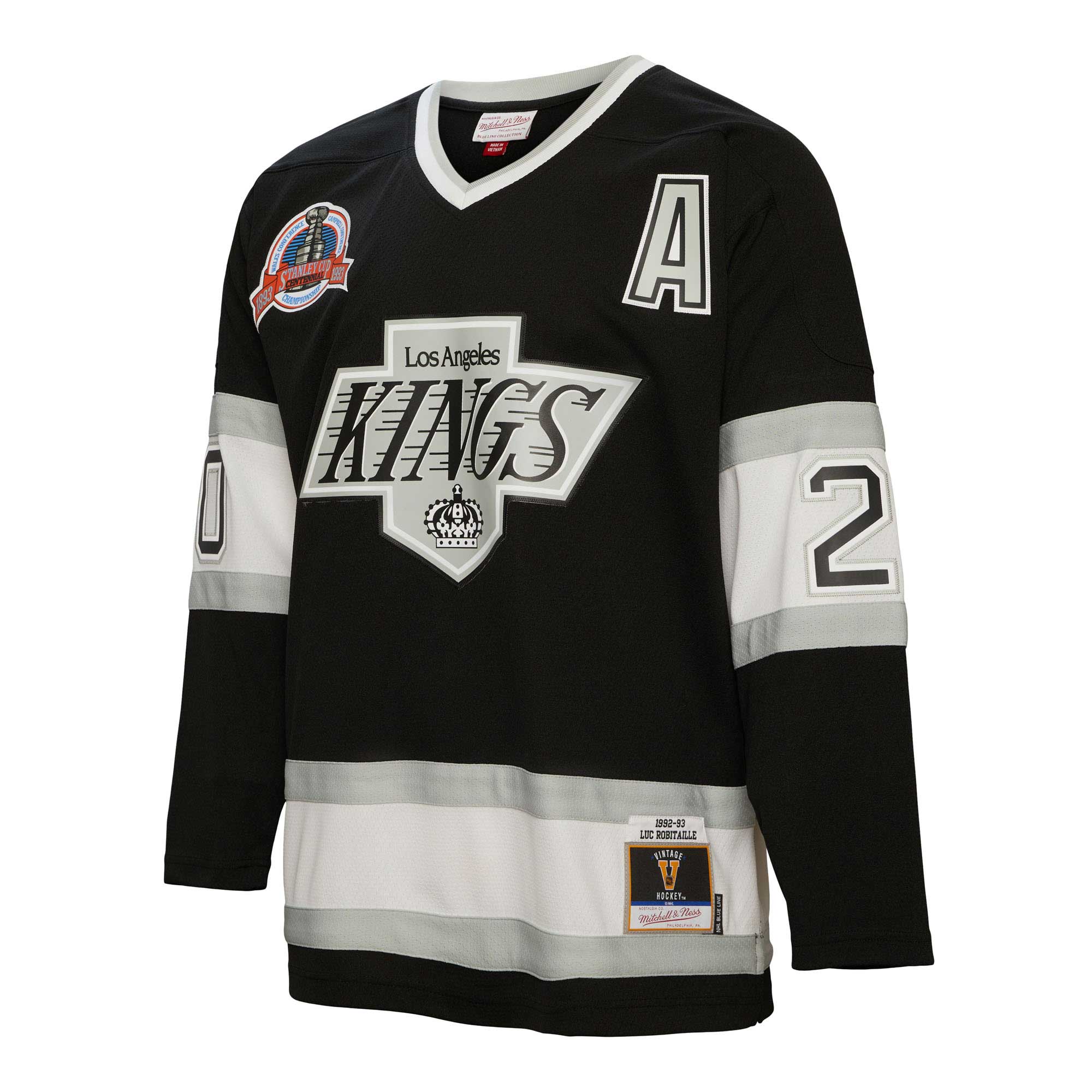 men8217s mitchell amp ness luc robitaille black los angeles kings alternate captain patch 199293 blue line player jersey – Vancouver Canucks Jerseys and Headwear Collection