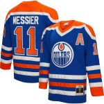 men8217s mitchell amp ness mark messier royal edmonton oilers alternate captain patch 198687 blue line player jersey – Vancouver Canucks Jerseys and Headwear Collection