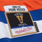 men8217s mitchell amp ness mark messier royal edmonton oilers alternate captain patch 198687 blue line player jersey – Vancouver Canucks Jerseys and Headwear Collection