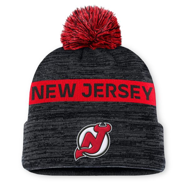 new jersey devils authentic pro rink beanie cuff with pom – Vancouver Canucks Jerseys and Headwear Collection