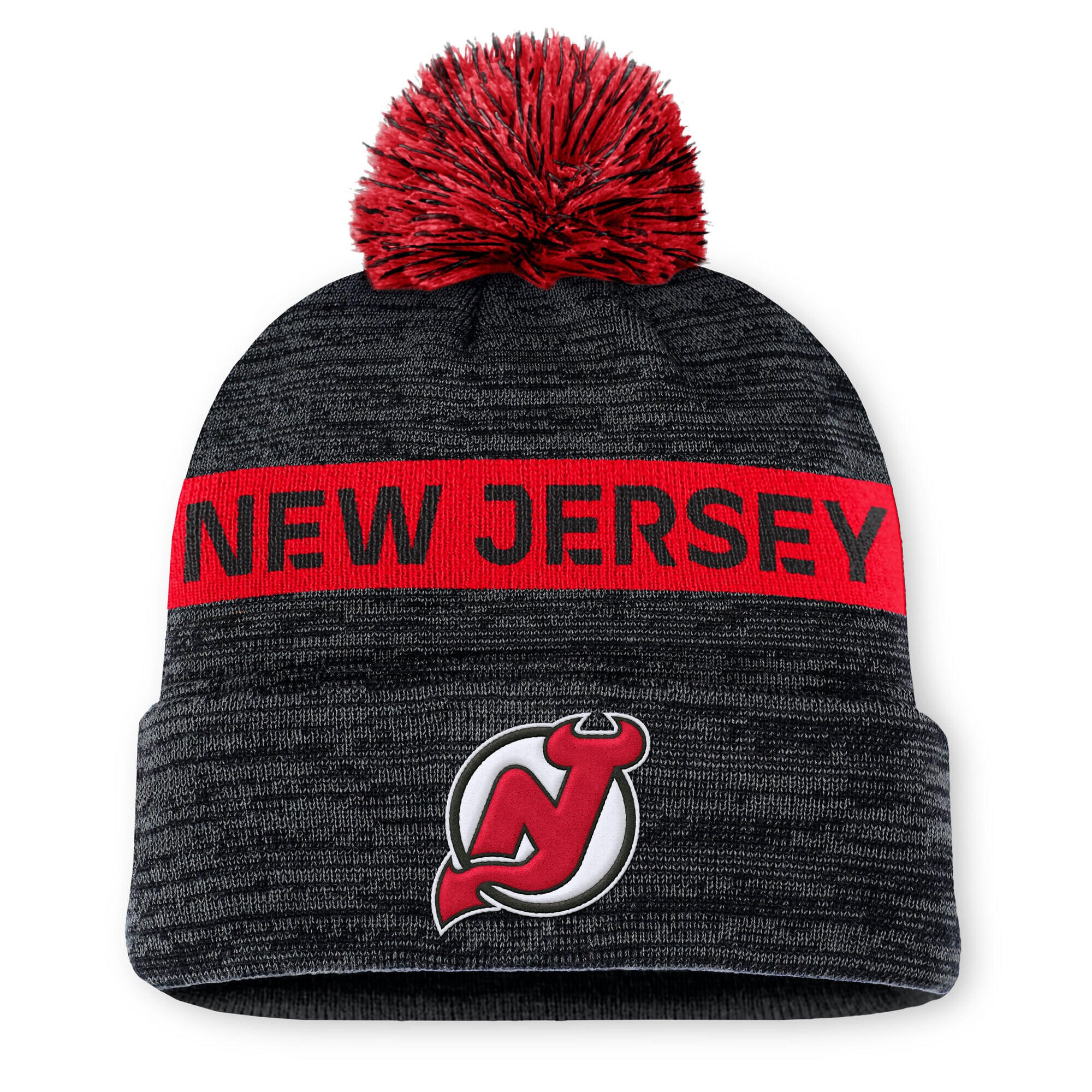 new jersey devils authentic pro rink beanie cuff with pom – Vancouver Canucks Jerseys and Headwear Collection