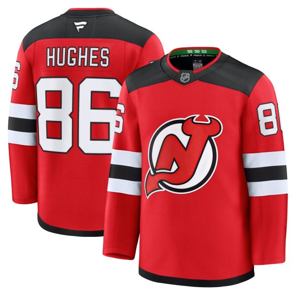 new jersey devils fanatics branded home premium jersey – red – jack hughes – mens – Vancouver Canucks Jerseys and Headwear Collection