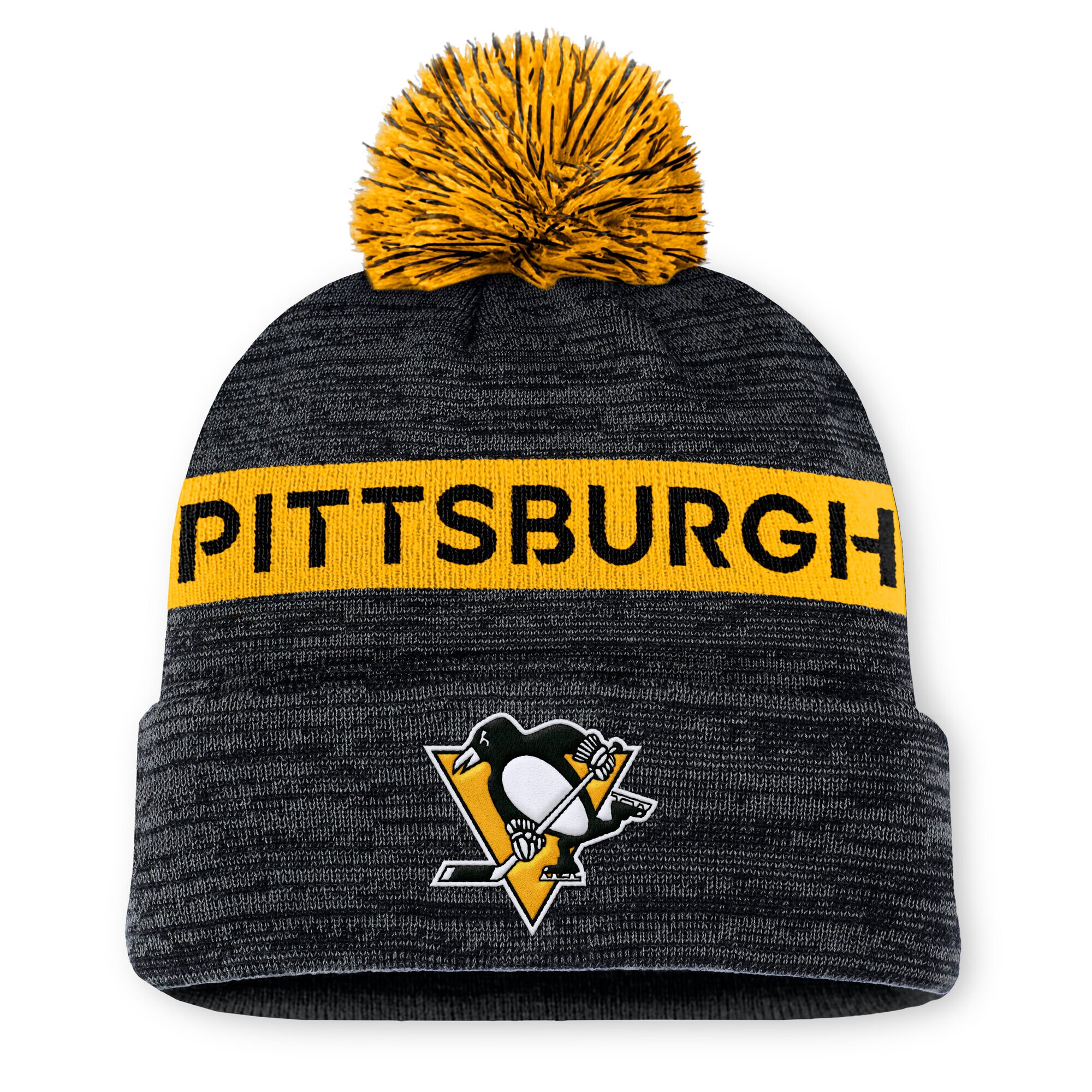 pittsburgh penguins authentic pro rink beanie cuff with pom – Vancouver Canucks Jerseys and Headwear Collection