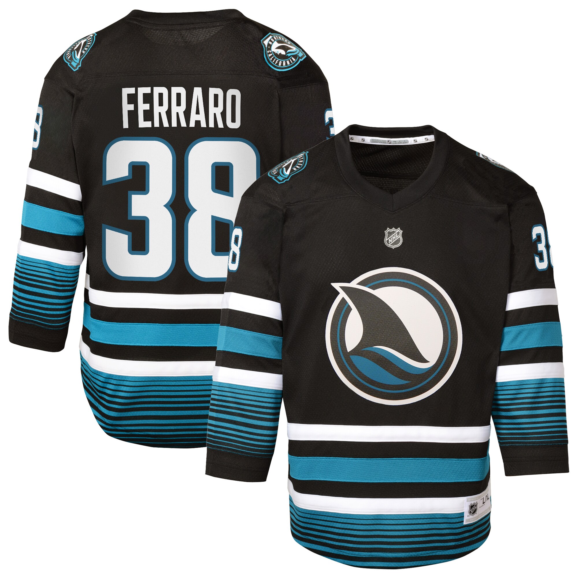 san jose sharks fanatics replica alternate breakaway jersey – black – mario ferraro – youth – Vancouver Canucks Jerseys and Headwear Collection