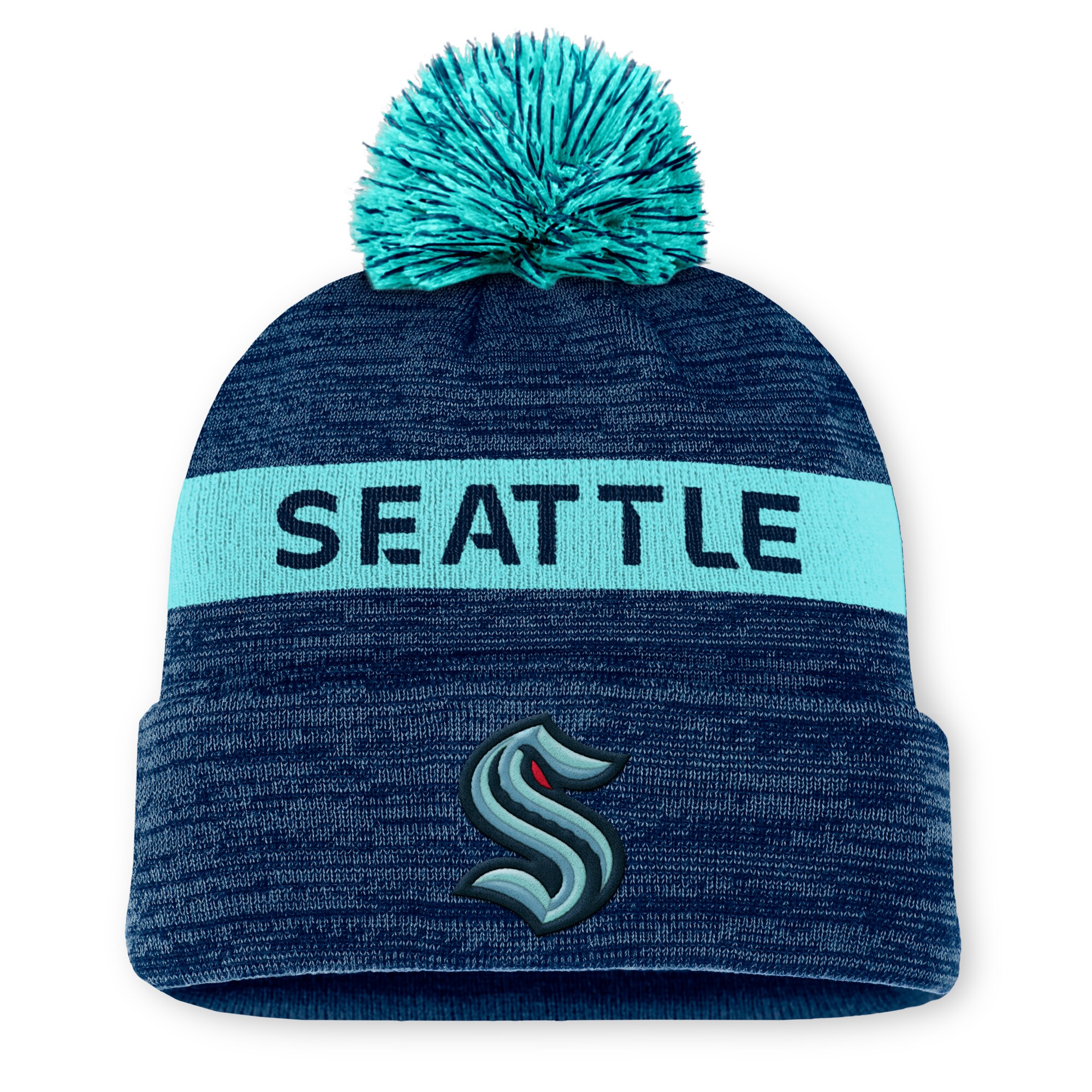 seattle kraken authentic pro rink beanie cuff with pom – Vancouver Canucks Jerseys and Headwear Collection