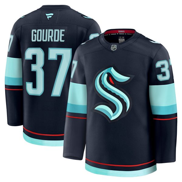 seattle kraken fanatics branded home premium jersey – deep sea blue – yanni gourde – mens – Vancouver Canucks Jerseys and Headwear Collection
