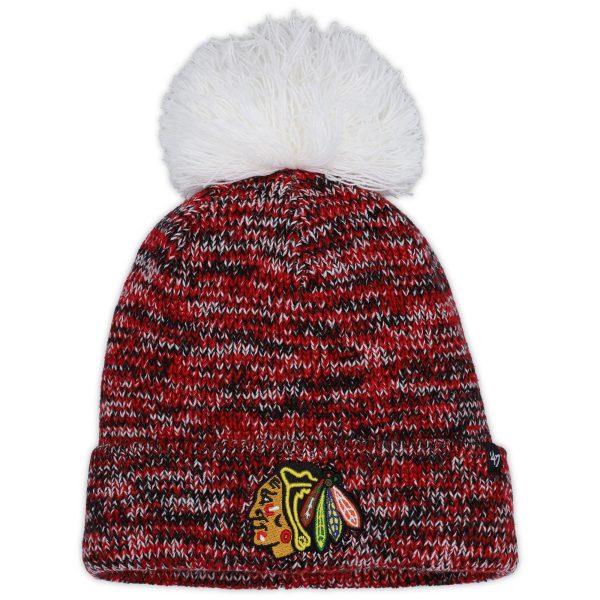 women8217s 821747 black chicago blackhawks triple cross cuffed knit hat with pom – Vancouver Canucks Jerseys and Headwear Collection