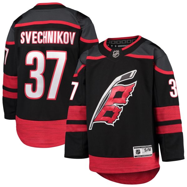 youth andrei svechnikov black carolina hurricanes alternate premier player jersey – Vancouver Canucks Jerseys and Headwear Collection