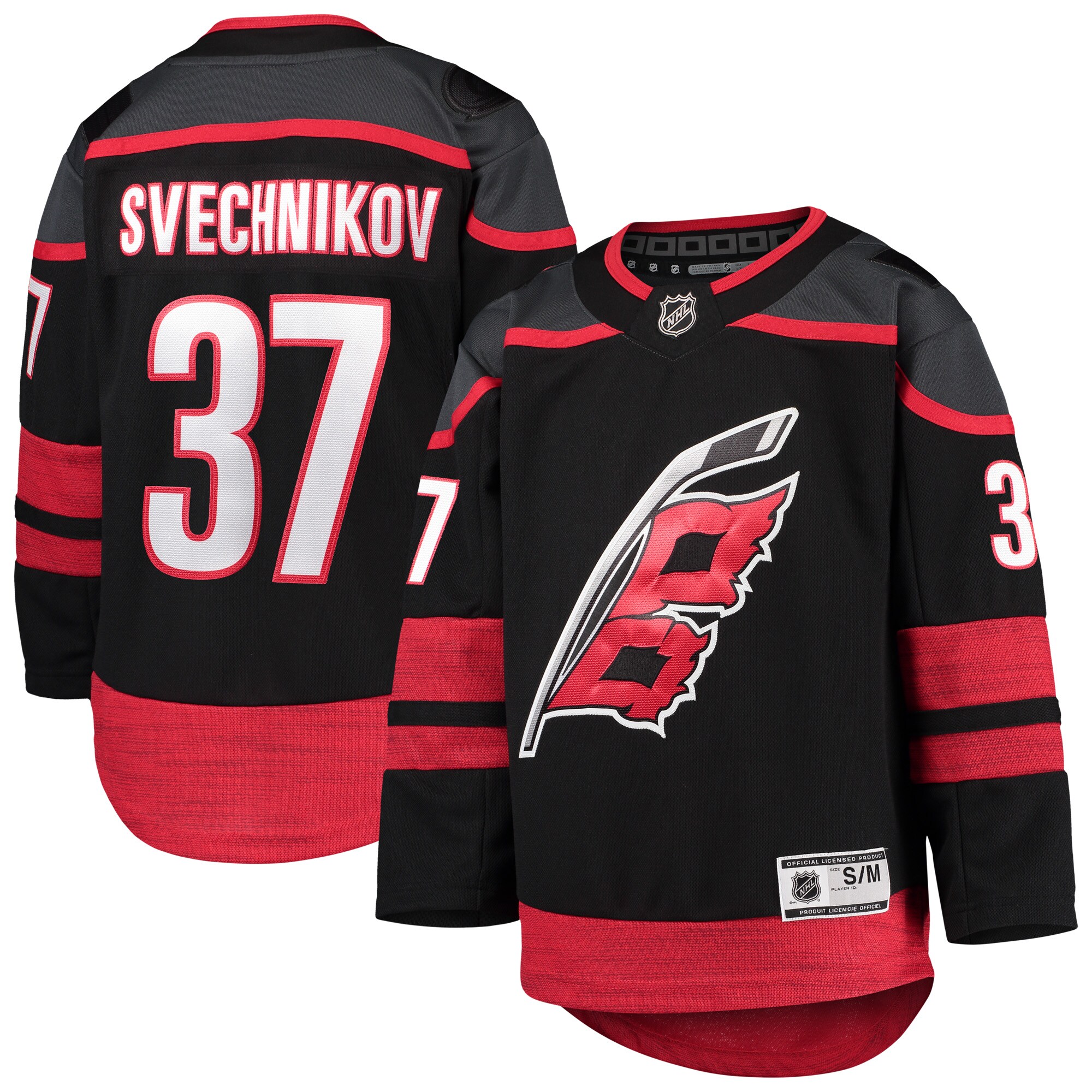 youth andrei svechnikov black carolina hurricanes alternate premier player jersey – Vancouver Canucks Jerseys and Headwear Collection
